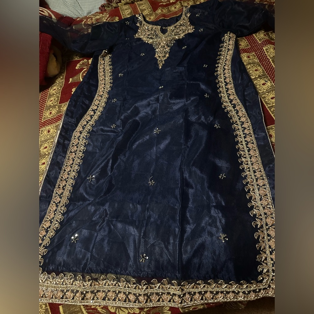 3 pieces designer Pakistan kora Dabka handwork size large